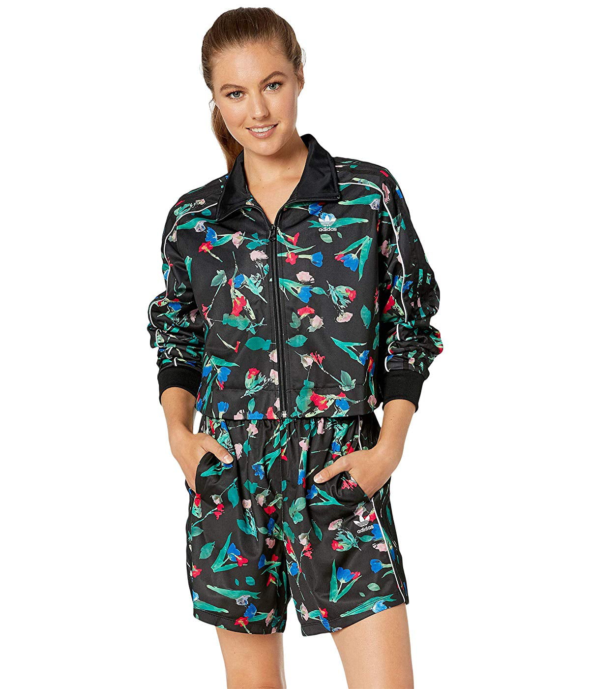 womens adidas floral track jacket