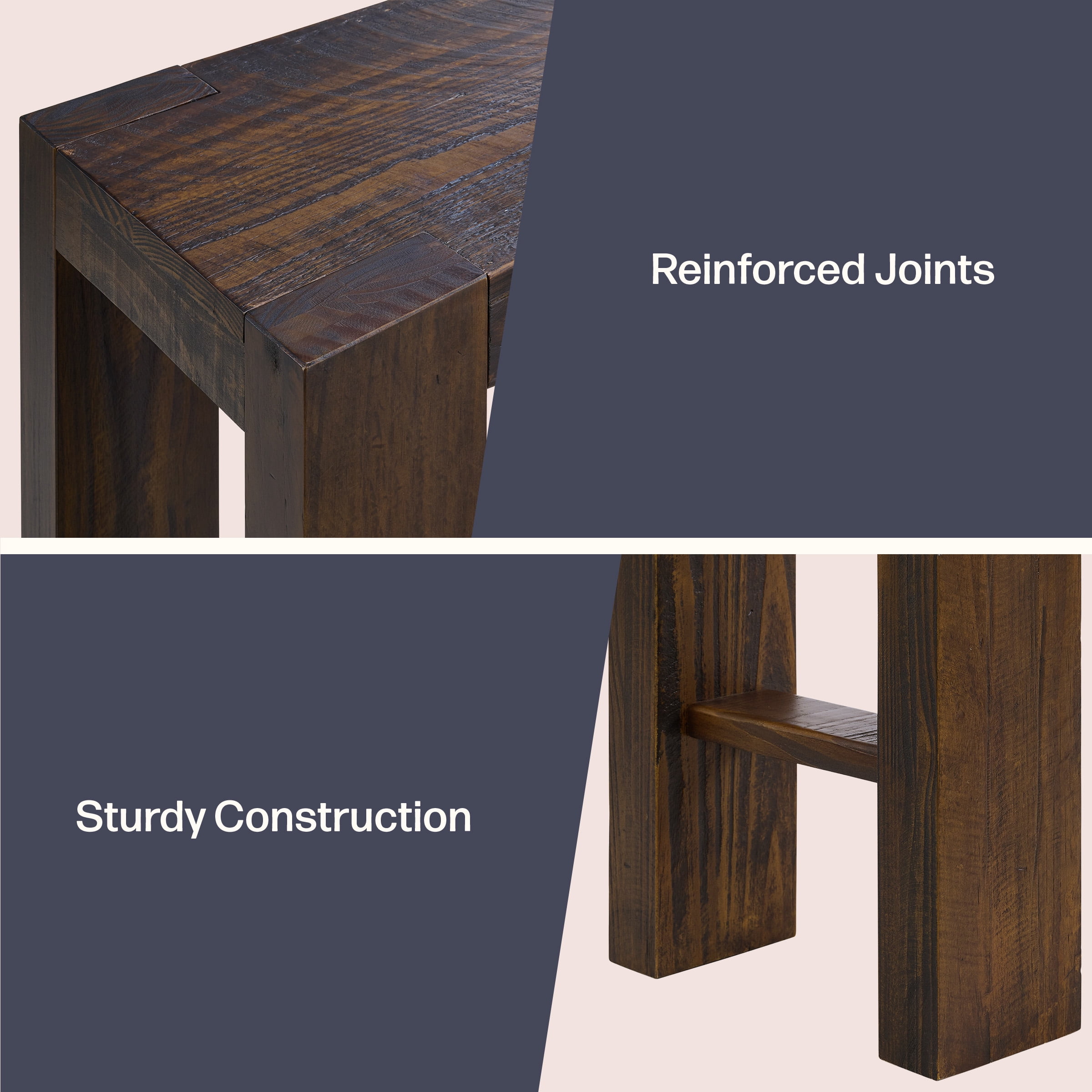 Alaterre Furniture Lawas Solid Wood Console Table - 36 Inch Small Entryway Table (Oak)