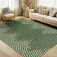 thumbnail image 2 of Hasoo Large Area Rug for Dining Room Washable Indoor Geometric Striped Carpet Soft Non Slip Dorm Rug, Green 10' x 13', 2 of 5
