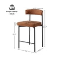 thumbnail image 6 of Modern Bar Stools Set of 3, 24 Inch Faux Leather Counter Stools with Curved Backrest, Counter Height Bar Stool for Kitchen Island, 6 of 6