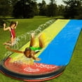 thumbnail image 2 of Mistaha 15.75FT Lawn Water Slides with Sprinkler System and Inflatable Crash Pad for Kids Children, 2 of 6