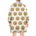 thumbnail image 2 of White Sunflower Pattern Wearable Oversized Blanket,Wearable Blanket Hoodie for Adults,Cozy Hooded Blankets with Super Pockets,Super Warm Fuzzy Pullover for Women & Men, 2 of 6