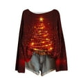 thumbnail image 1 of LMKIHUSA Chandails Boho d'Automne pour Femmes Mode Automne Mignons Pulls Graphiques Surdimensionnés Tricotés Col Rond Pulls Confortables Rouges, 1 of 4