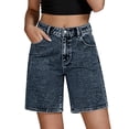 thumbnail image 3 of Women's High Waisted Baggy Denim Shorts Jorts Casual Summer Trendy, 3 of 5