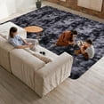 thumbnail image 3 of Ameha Shaggy Rug 5x7 Ultra Soft Comfy Large Fluffy Rugs Non-Slip For Teen Adults Apartment Bedroom Home Decor Tye Dye Gray, 3 of 10