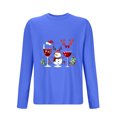 thumbnail image 3 of Brondbend Men Top Christmas Men Shirt Long Sleeved Crew Neck Fitness Homewear Print Comfortable Blouse Regular Fit Work Clothes Light Blue, 3 of 3