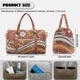 thumbnail image 7 of Garronmavis Large Quilted Duffle Bag for Women, Retro Floral Pattern Travel Bag Carry On with Zipper Pocket, Luggage Sleeve Gym Bag Adjustable Strap Dance Bag, 7 of 7