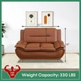 thumbnail image 2 of PonLiving Oversize Modern Leather Loveseat Living Room Furniture , Orange, 2 of 4