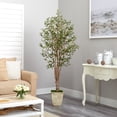 thumbnail image 4 of Nearly Natural 6.5ft Olive Artificial Tree in Country White Planter in Green, 4 of 4
