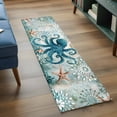 thumbnail image 3 of Hallway Runner Rug 2'x6', Coastal Octopus Long Non-slip Runner Rugs, Teal Nautical Beach Starfish Vintage Washable Outdoor Indoor Throw Floor Carpet Mat for Living Room/Bedroom/Kitchen/Office/Laundry, 3 of 9