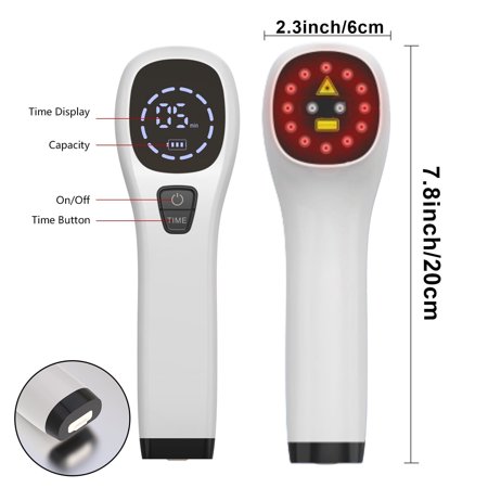 Massage Tool, Household Handheld Massager 2*808NM+12*650NM , White Can Be Regularly