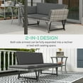 thumbnail image 4 of Outsunny Chaise Longue-Lit en Rotin Gris Pâle, 4 of 10
