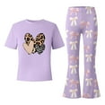 thumbnail image 6 of Gaexia Girls Lounge Sets,Valentine's Day Girls Outfit Cute Bow Heart Print Short Sleeve Top With Flare Leg Pants Toddler Two Piece Matching Fashion Clothes,7-8 Years, 6 of 6