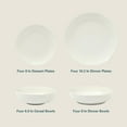 thumbnail image 3 of Juego de vajilla Gibson Home Lindendale, 16 piezas, porcelana blanca, 3 of 5