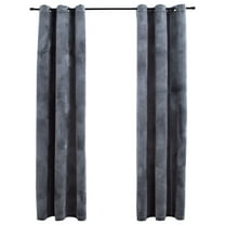 vidaXL Curtains 2 Pcs Roller Blackout Curtains Window Blinds with Rings Velvet