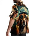 thumbnail image 3 of Retro Dog Men's Hawaiian Printed Short Sleeve Button Down Casual Beach Shirt's, Unisex, 3 of 6