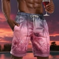 thumbnail image 2 of XINPING Men Volleyball Shorts Casual Palm Tree Print Quick-Dry Vacation Beach Shorts with Pockets Upf 50+ Sun Protection Fishing Shorts for Men, 2 of 5