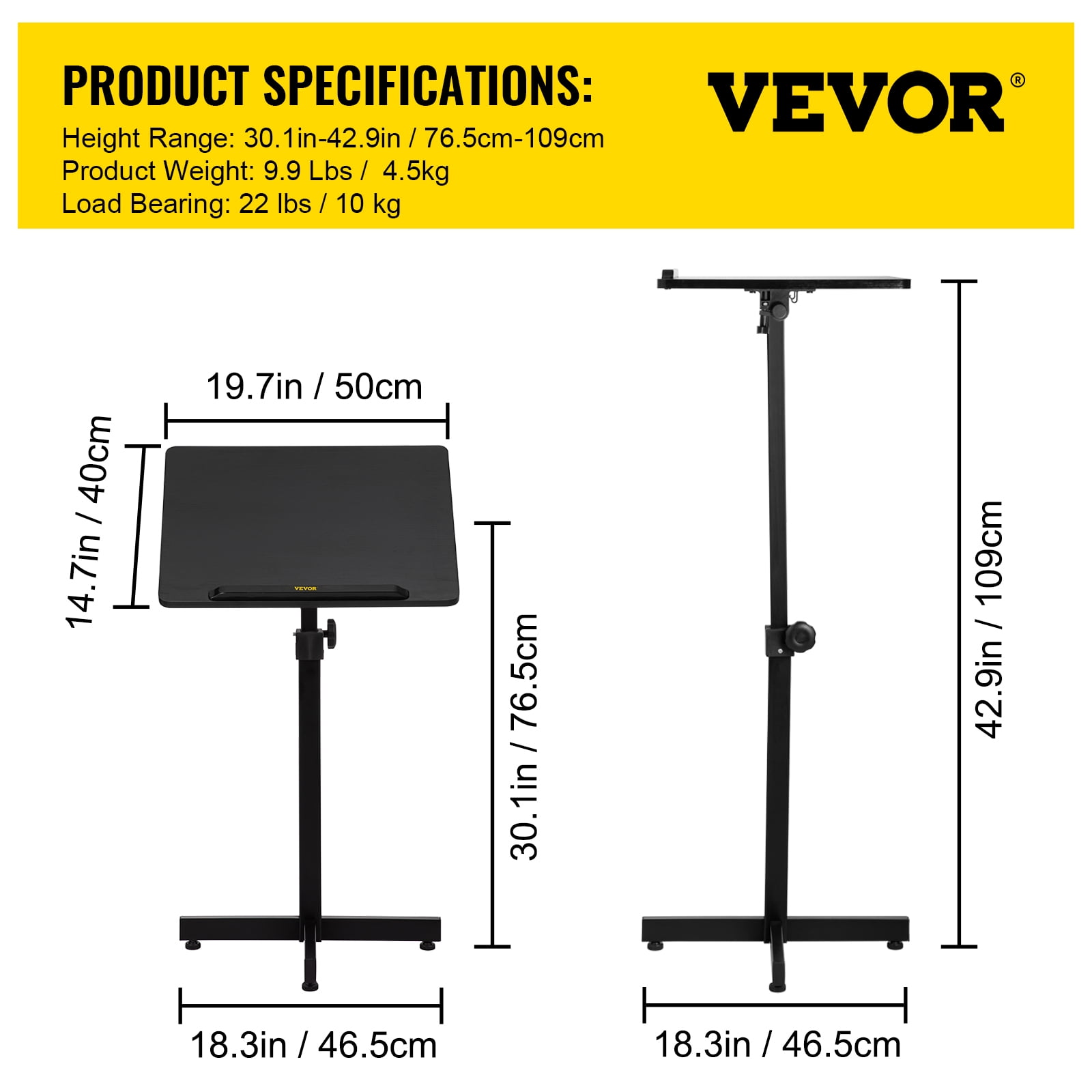 VEVOR Stand Up Lectern, Height Adjustment Portable Pulpit, Lectern Podium  with 4 Rolling Casters, Lower Storage Shelf Floor Lectern Podium, White  Lecterns & Podiums for Classroom, Concert, Church