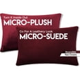 thumbnail image 3 of 12" x 20" Cover Only Throw Pillowcase Reversible - Arizona Maroon: 2 PCS / 4 Sided. Luxurious, Microsuede/Microplush Fabric - Softest / High Thread Count - Washable - Outstanding Beauty & Comfy, 3 of 9