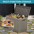 thumbnail image 5 of Uforic 45 Gallon Waterproof Resin Outdoor Storage Deck Box, Lockable Organizer for Patio Pool Garden, Brown, 5 of 9