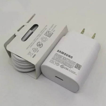 Original 25W Super Fast Phone Charger for Samsung Galaxy A23 5G Type C Wall Charger with 3ft USBC to USBC Fast Charging Cable - White