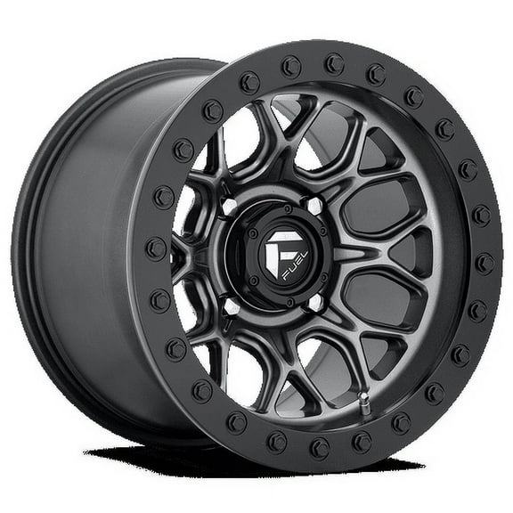 Fuel UTV Aluminum Rim D919 TECH BL - OFF ROAD ONLY 15X10in Matte Gun Metal Black Bead Ring Finish, D9191500A554