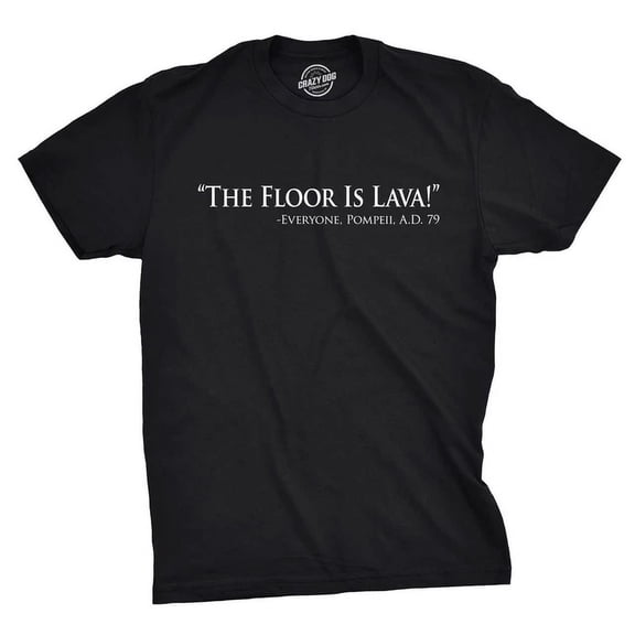 Velto Mens Floor Is Lava T-Shirt Cool Jokes Hilarious Nerd T shirt All Size S-5XL