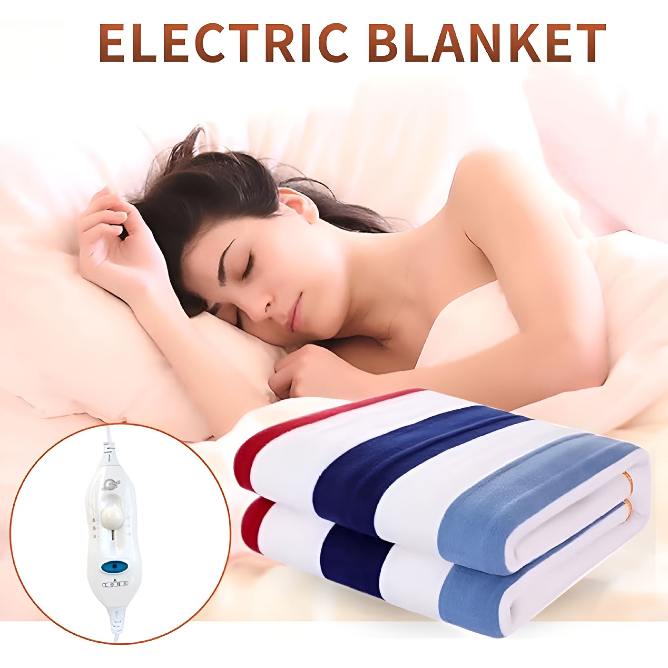 HIBIBUD Heated Electric Blanket Queen Size 47.24” x 59.06” Heating Blanket Super Cozy Soft Sherpa Blanket with Fast Heating Overheating Protection