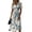 Navy, variant on Boho Floral Maxi Dress for Women - V-Neck Short Sleeve High Waist A-Line Flowy Beach Dress, Summer Elegant Casual Long Party Gown Navy L