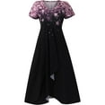 thumbnail image 4 of Levmjia Summer Dresses For Women Floral Print Short Sleeve V Neck Pleated Flowy Dress Lightweight Soft Comfortable Casual Party Vacation Wear, 4 of 5