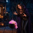 thumbnail image 5 of Halloween Witch Cauldron Decoration with LED Lights and Sound Effects, Spooky Fog Effect, Plastic Multicolor Prop for Indoor Party, Home Mantel, Kitchen, 31.49x22.24 Inch, 5 of 7
