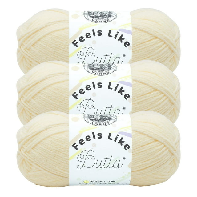Lion Brand Feels Like Butta ® Yarn #4 Medium/Worsted Yarn 100g/199m 3-Pack
