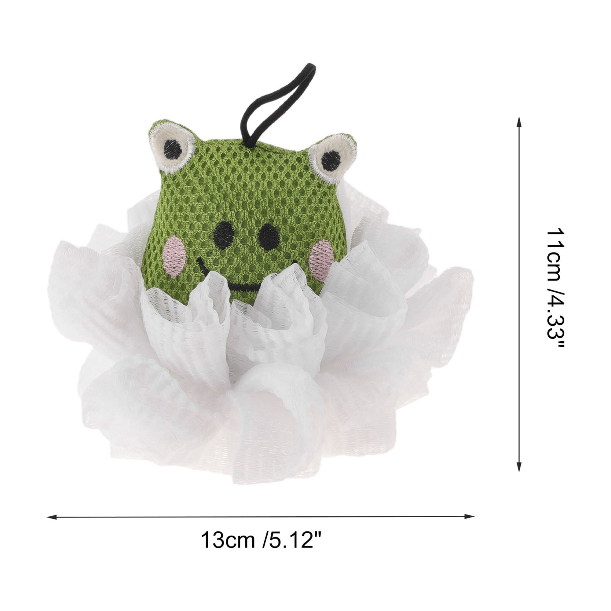 Unique Bargains Cartoon Bath Sponge Body Scrubber for Bathroom Green White 1 Pc