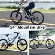 Meghna 24 inch Mountain Bike Aluminum Alloy Frame 7 Speed Bicycle for Unisex Students Gray