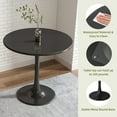 thumbnail image 6 of 24 Inch,Black Round Table, Modern Dining Table, MDF Top and Steel Base Tulip Round Kitchen Table, 6 of 8