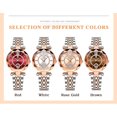 thumbnail image 5 of POEDAGAR Women's Gold Fashion Diamond Rhombus Glass Watch Waterproof Quartz Wristwatch, 5 of 7