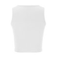 thumbnail image 6 of Ribbed Crop Tank Tops for Women Crew High Neck Sleeveless Cutout Hollow Out Slim Solid Trendy Shirts Girls Streetwear White S, 6 of 7
