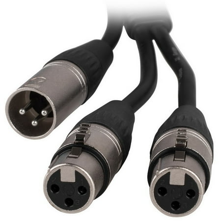 Xlr Splitter - Talent YXM2XF01 XLR Male to Dual XLR Female Y Adapter Splitter Combiner Cable 1 ft.