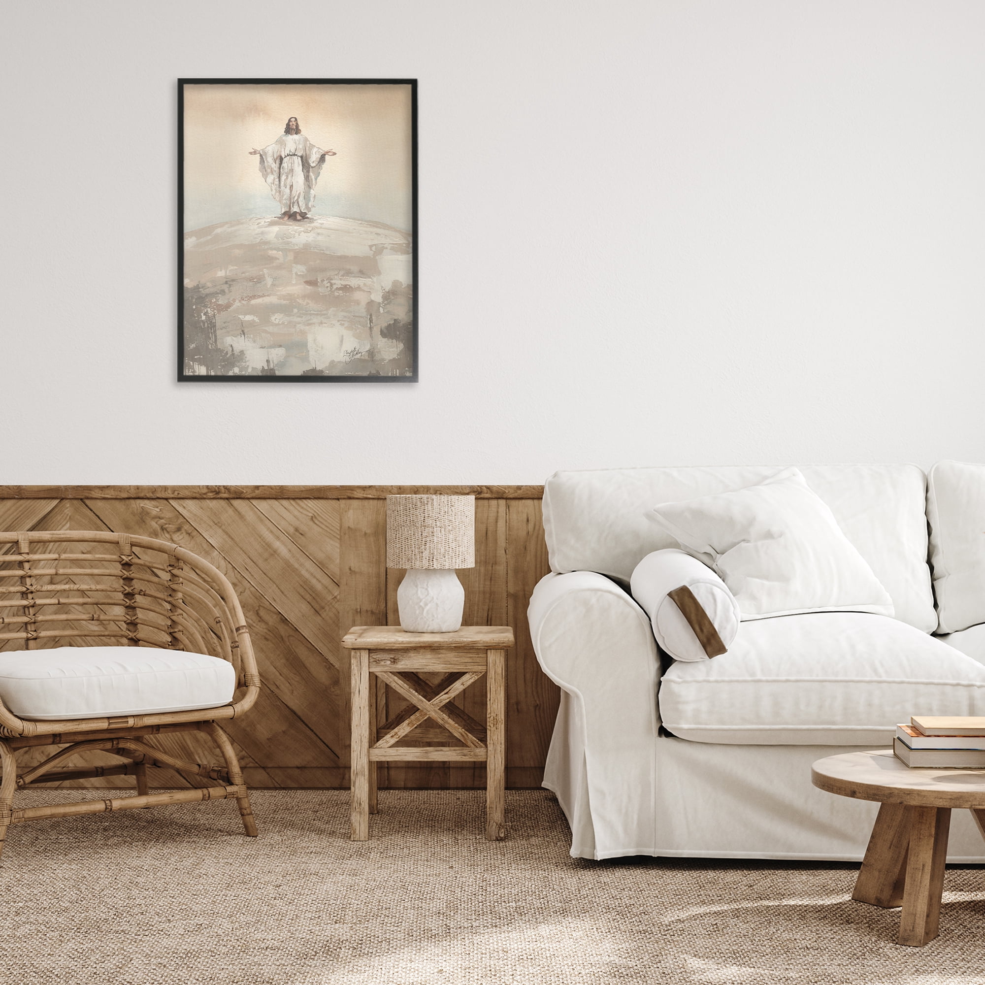 Stupell Industries Jesus on Hill Black Framed Giclee Art, design by Elizabeth Medley