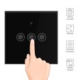 thumbnail image 4 of Interruptor táctil de pared con LED WiFi inteligente con cubierta negra y control remoto por aplicación de 3 vías, 4 of 8