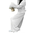 thumbnail image 2 of Women Two-Piece Pajamas Suit  Solid Color Turn-Down Collar Button-Down Long Sleeve Tops + Elastic Waist Long Pants, 2 of 5