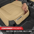 thumbnail image 4 of Motor Trend Beige Faux Leather Full Set Car Seat Covers for Truck SUV, Padded Front Back Car Seat Protector Cushion, 4 of 7
