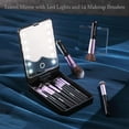 thumbnail image 2 of Travel Makeup Brush Set Foundation Powder Concealers Eye Shadows Makeup Set with LED light Mirror 14 Pcs, 2 of 4