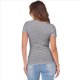 thumbnail image 3 of Camiseta de Canalé Entallada para Mujer, Gris, Talla XL, 3 of 9