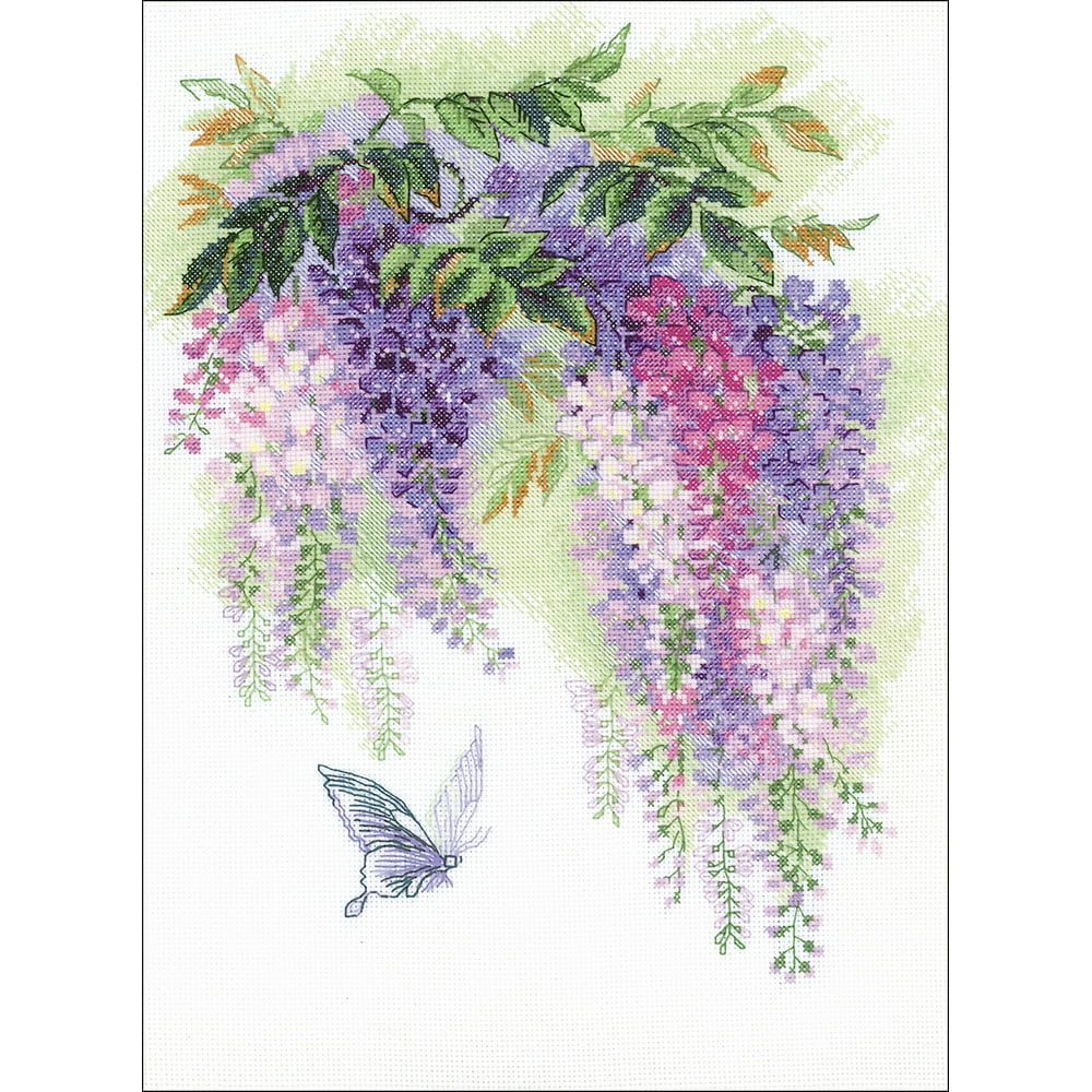 RIOLIS Counted Cross Stitch Kit 11.75"X15.75"Wisteria (14 Count