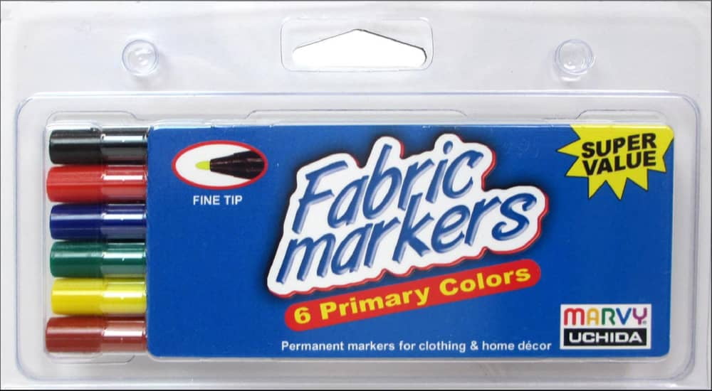 Uchida Fabric Marker Set Fine 6pc Primary