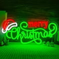 thumbnail image 1 of Letrero navideño de neón Lulkod Merry Christmas para decoración de pared, 1 of 6
