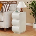 thumbnail image 5 of WIRRYTOR Curved Wave Narrow Nightstand for Bedroom, Mid-Century Modern 3 Drawer Slim Bedside Table, Retro End Table, White, 5 of 8