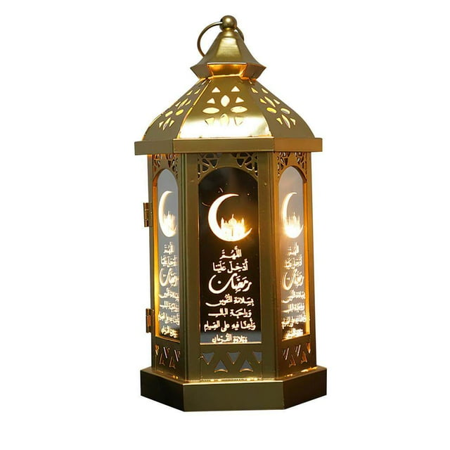 Wweixi Ramadan Festival Lantern Night Light Multi-pattern Lamp Hangable Vintage Style Lantern