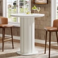 thumbnail image 3 of Tribesigns 39"H Bar Table with Roman Pillar Base, Wood Dining High Top Kitchen Breakfast Table, Home Counter Height Bistro Pub Table, for Coffee Cocktail Living Room, Small Space, 3 of 8